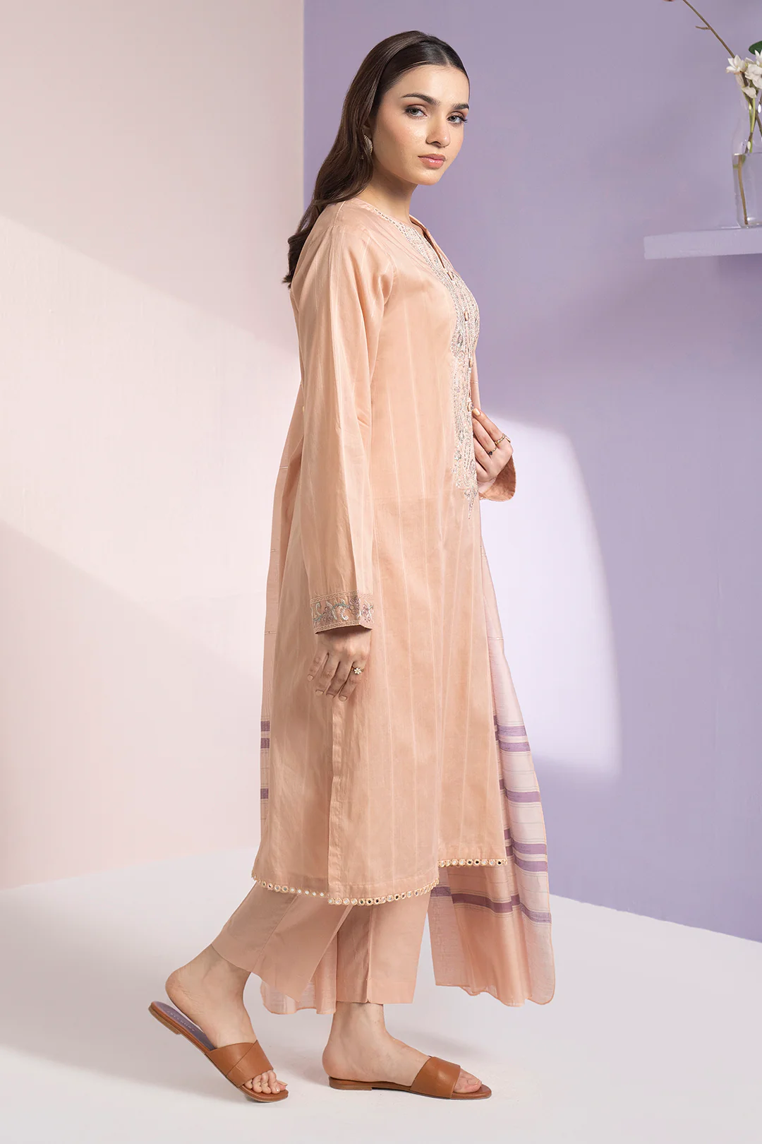 Embroidered Kurta Dupatta Trouser - 1494 - Image 3