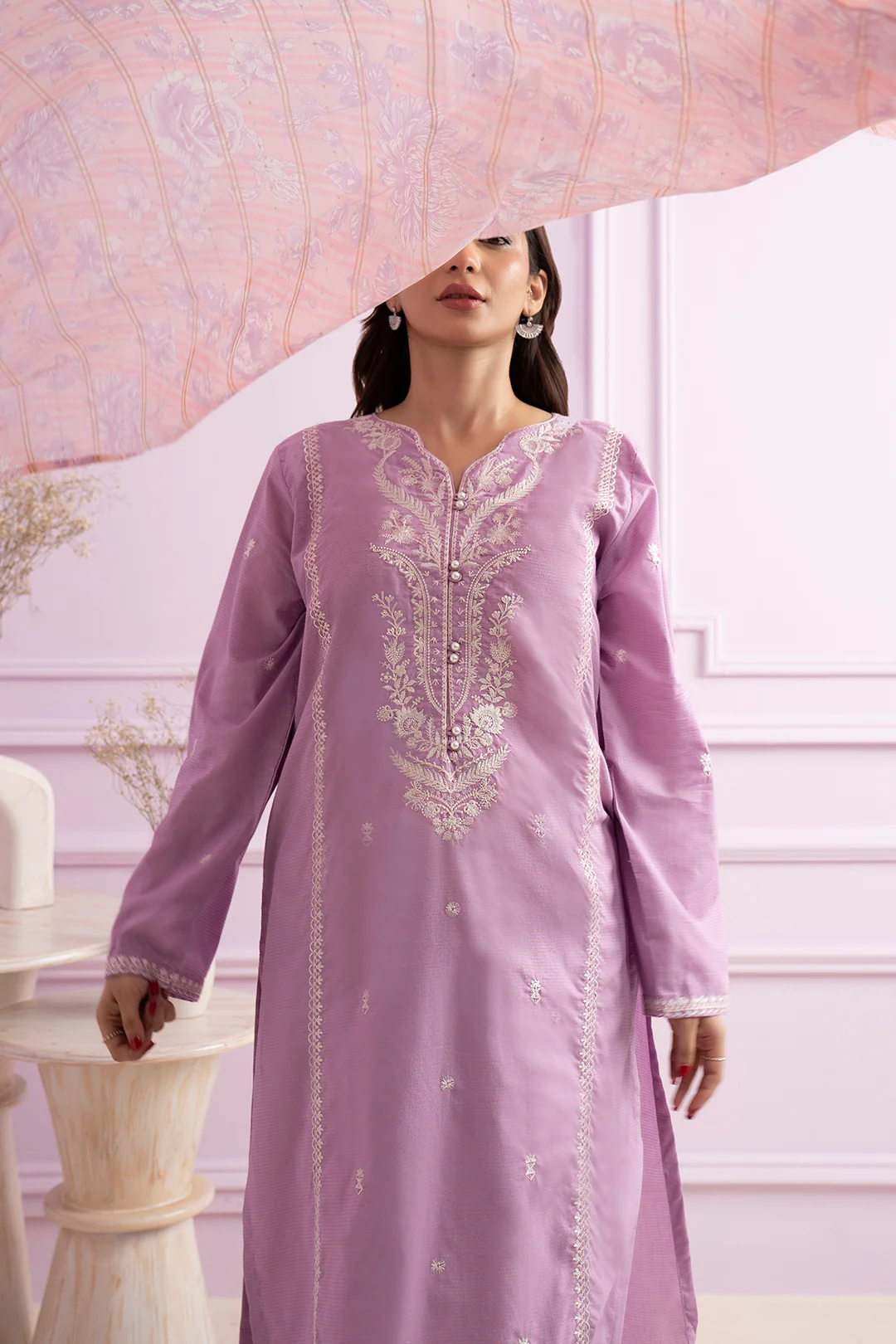 Embroidered Kurta Dupatta Trouser - 1495 - Image 6