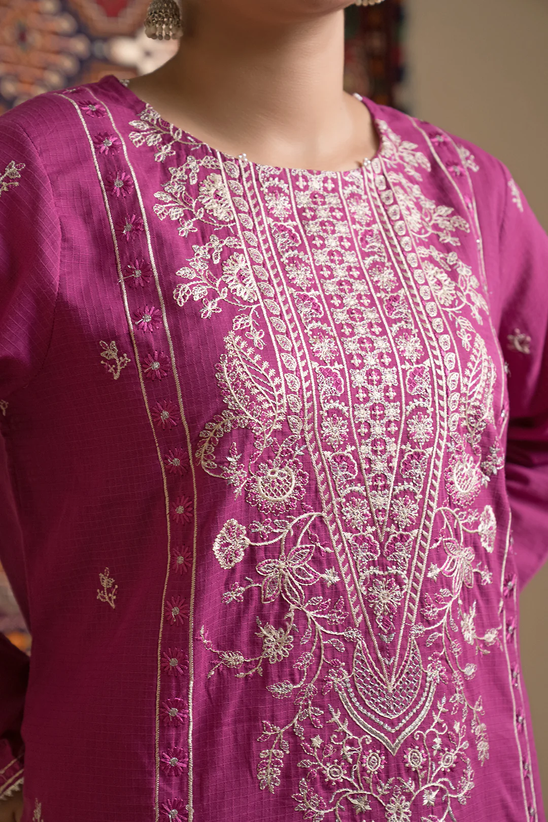 Embroidered Kurta Dupatta Trouser - 1579 - Image 3