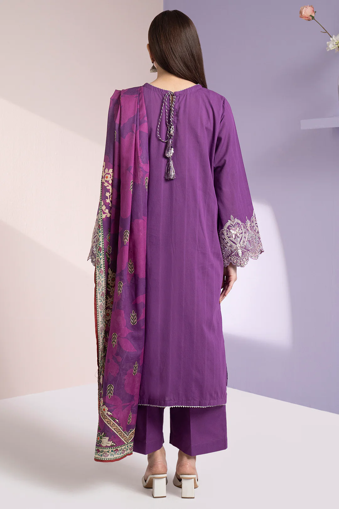 Embroidered Kurta Dupatta Trouser - 1581 - Image 14