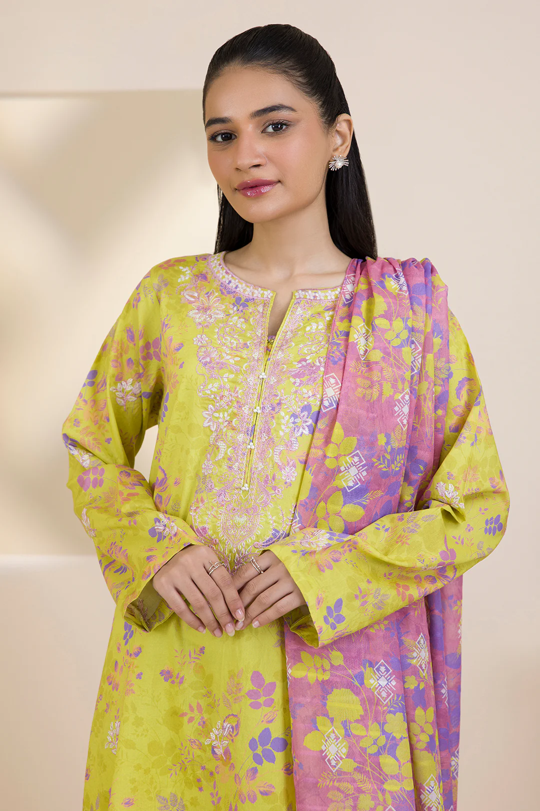 Embroidered Kurta Dupatta Trouser - 1634 - Image 2