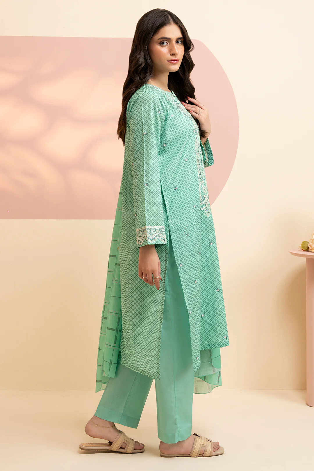 Embroidered Kurta Dupatta Trouser - 1710 - Image 8