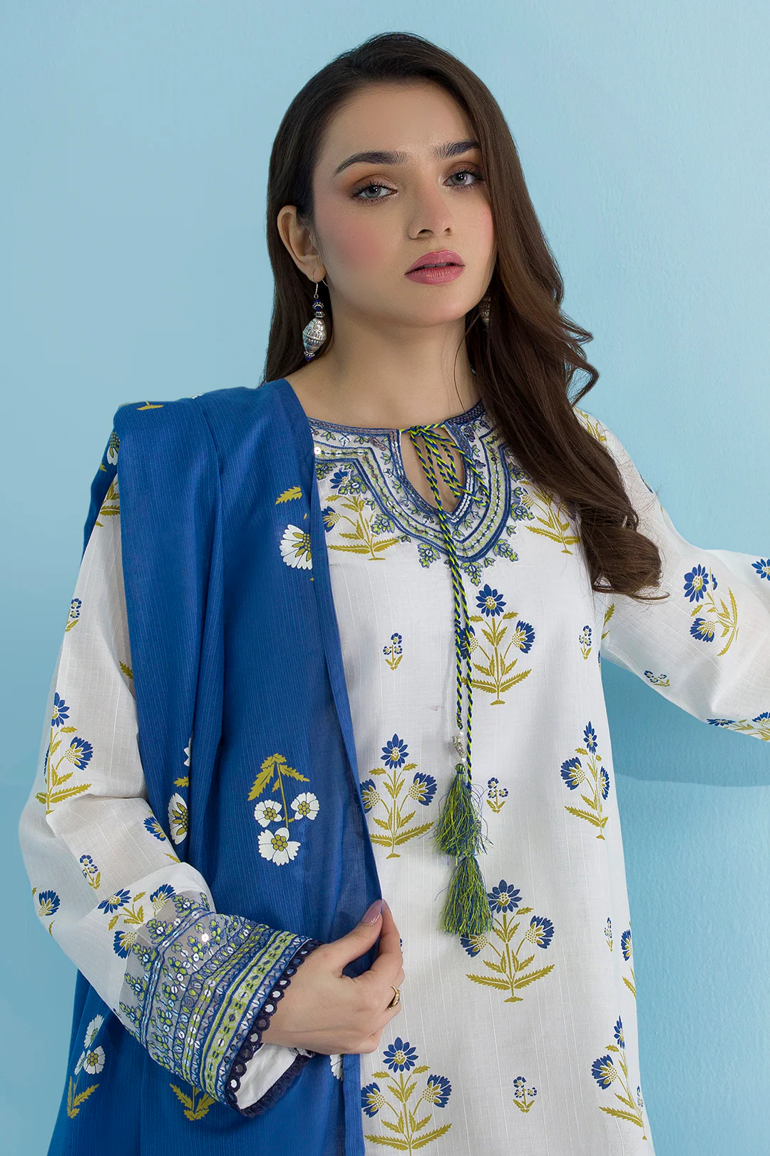 Embroidered Kurta Dupatta Trouser - 1711 - Image 2