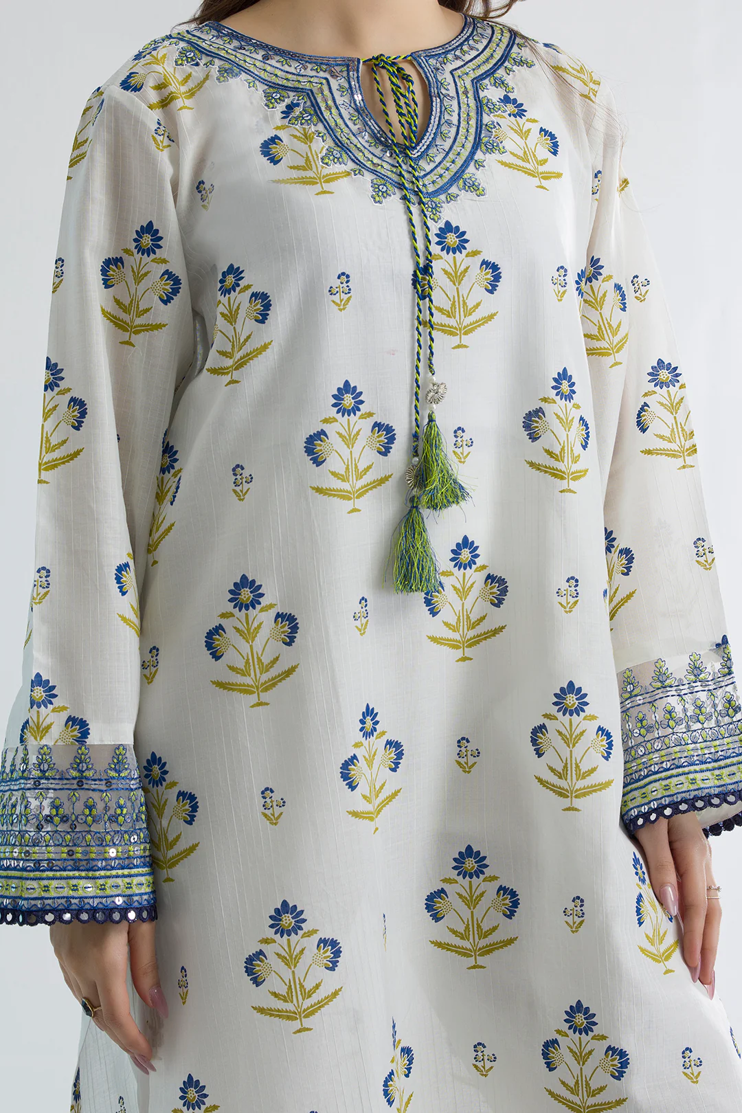 Embroidered Kurta Dupatta Trouser - 1711 - Image 3