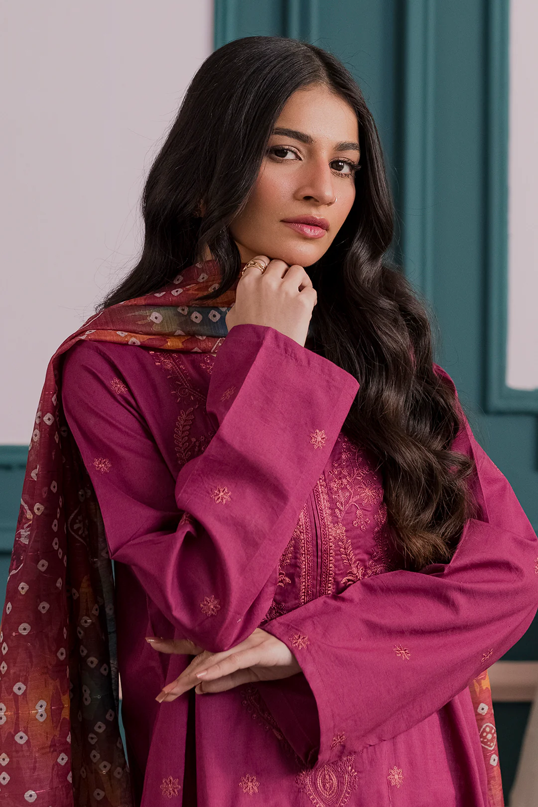 Embroidered Kurta Dupatta Trouser - 1720 - Image 2