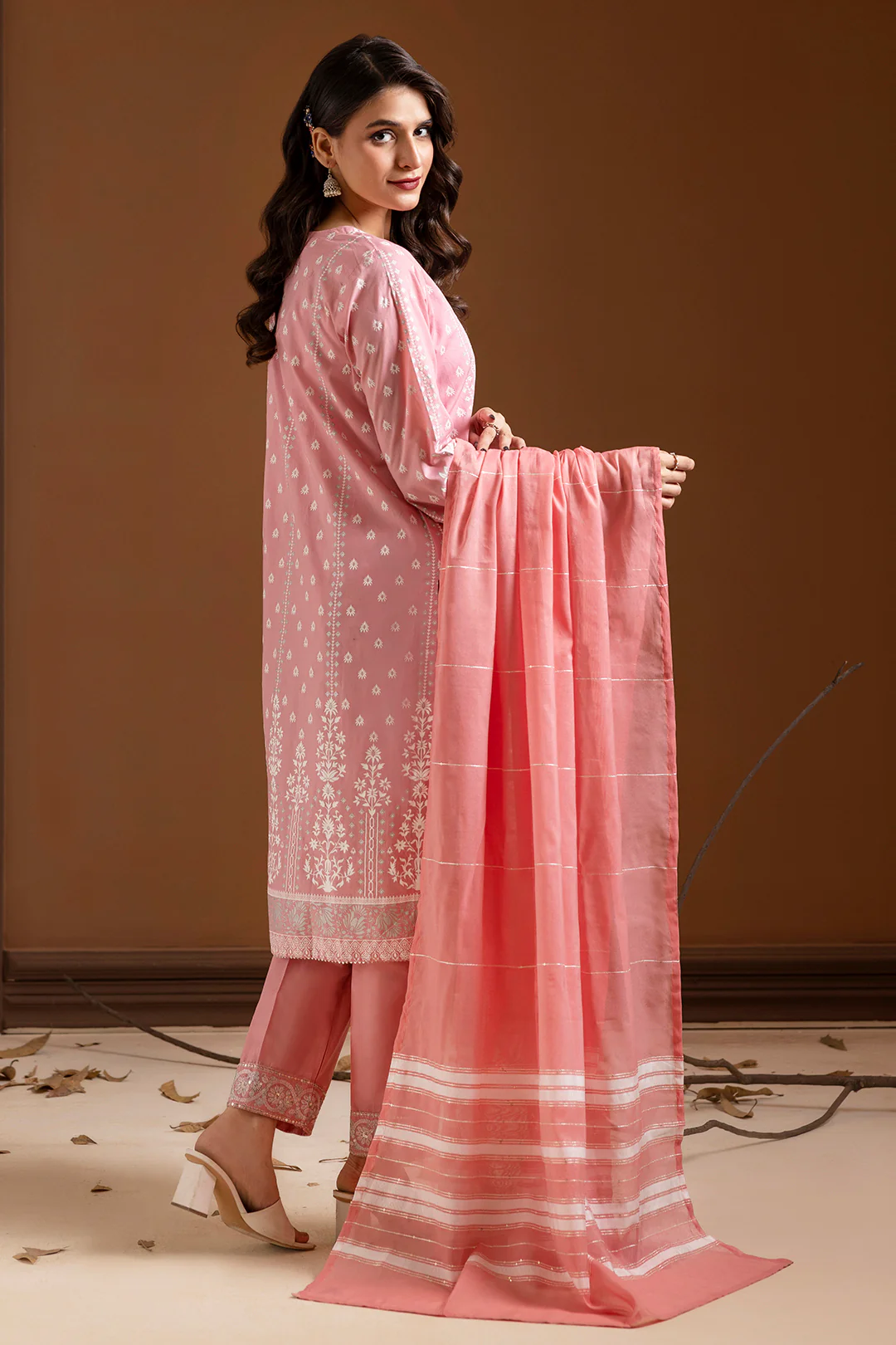 Embroidered Kurta Dupatta Trouser - 1786 - Image 10