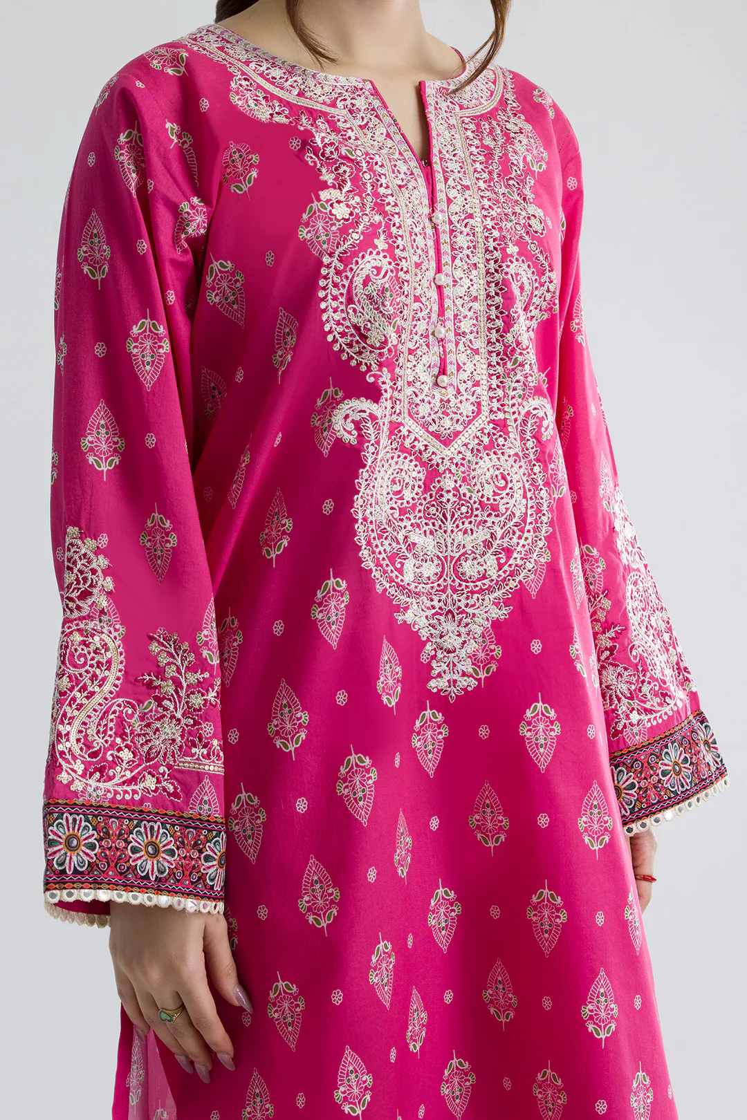 Embroidered Kurta Dupatta Trouser - 1834 - Image 2