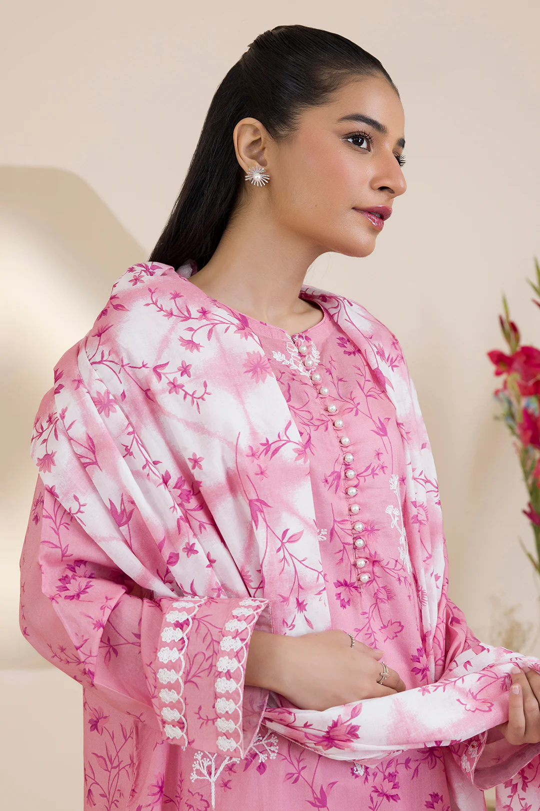 Embroidered Kurta Dupatta Trouser - 1867 - Image 2