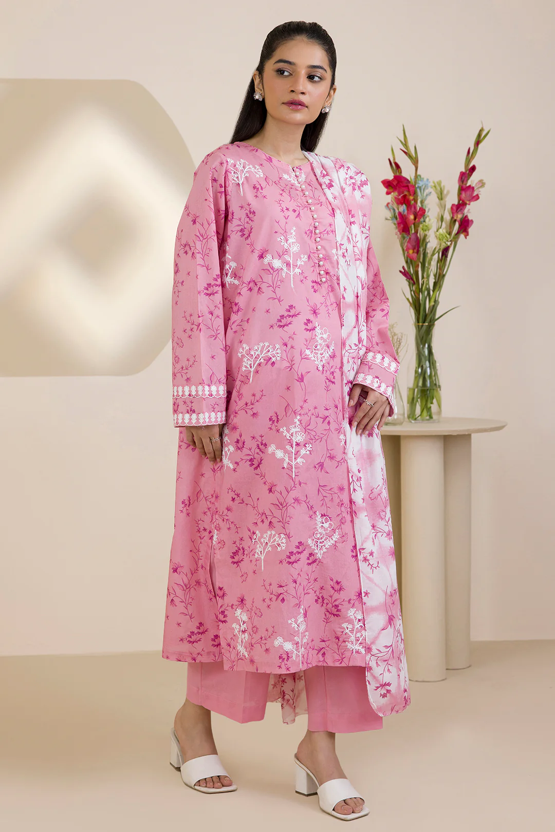Embroidered Kurta Dupatta Trouser - 1867 - Image 3