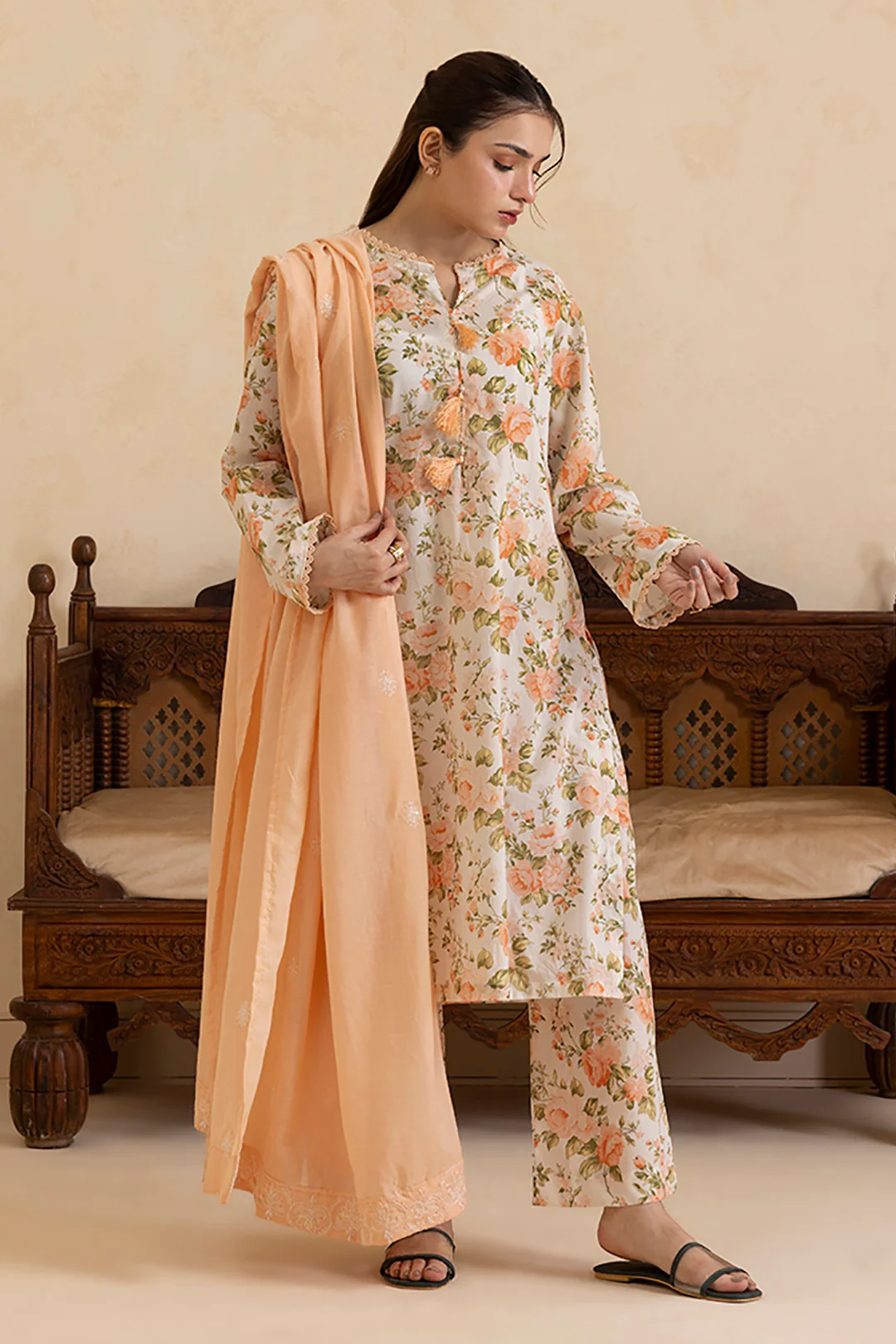 Embroidered Kurta Dupatta Trouser - 1868 - Image 4