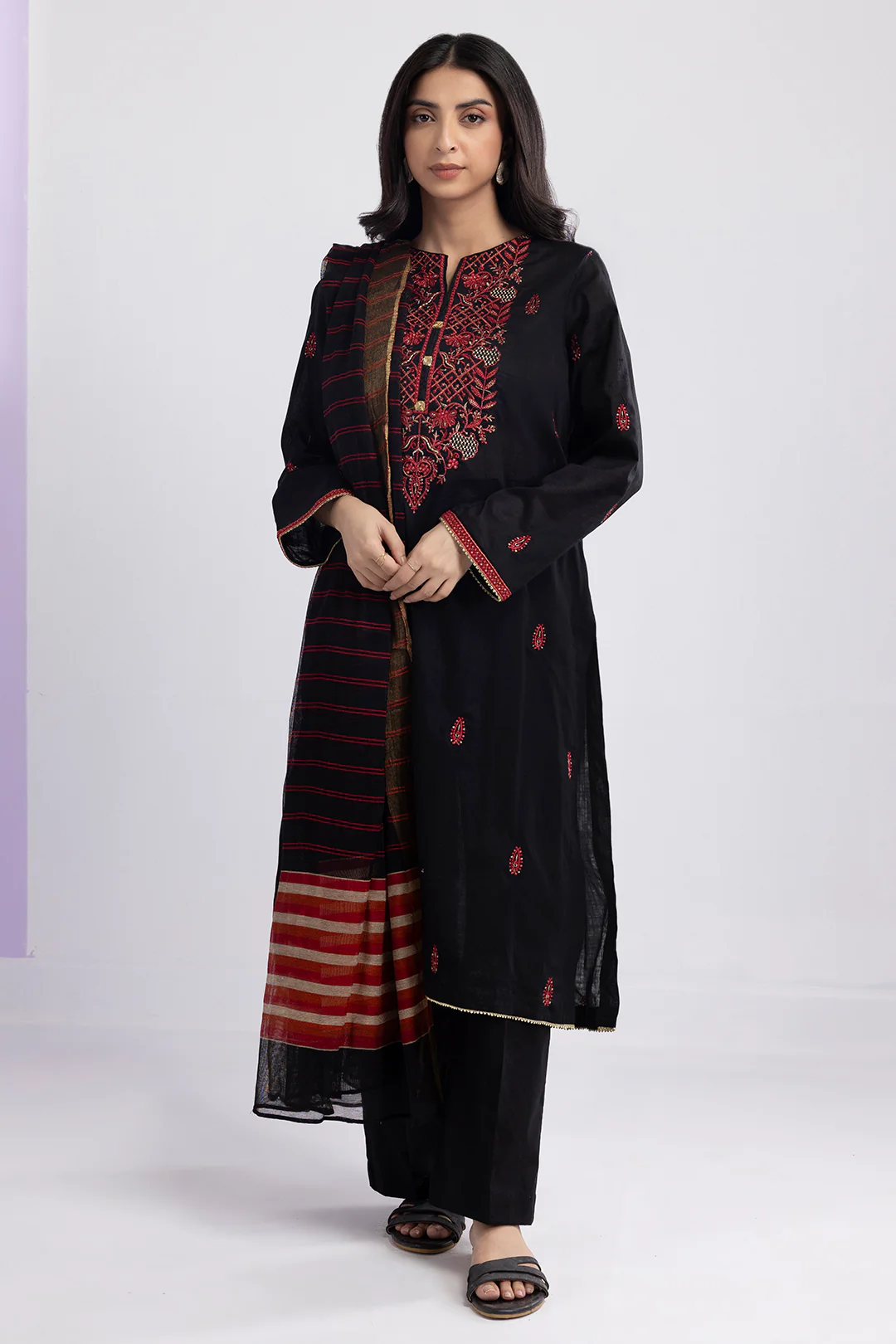 Embroidered Kurta Dupatta Trouser - 1869