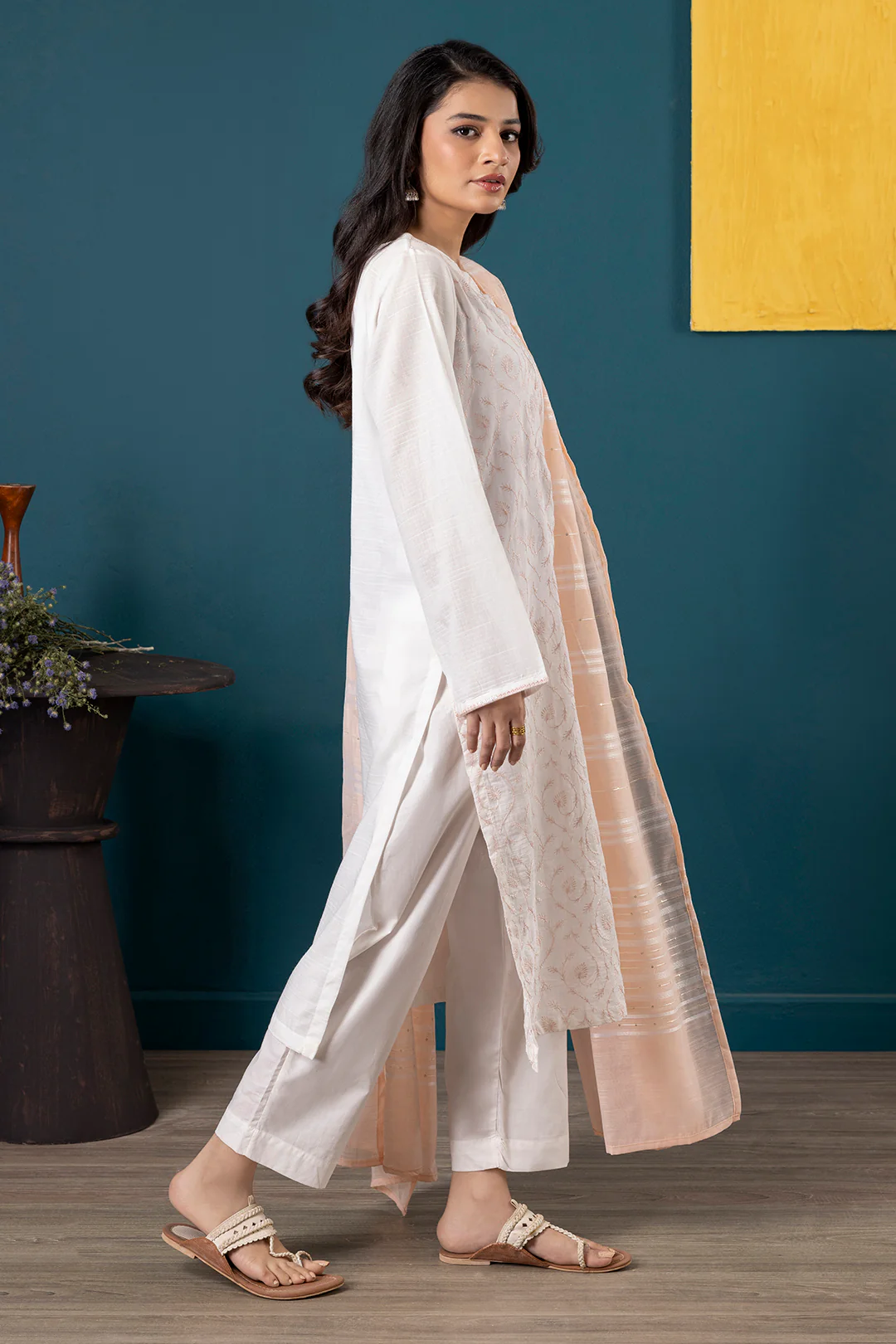 Embroidered Kurta Dupatta Trouser - 1933 - Image 5