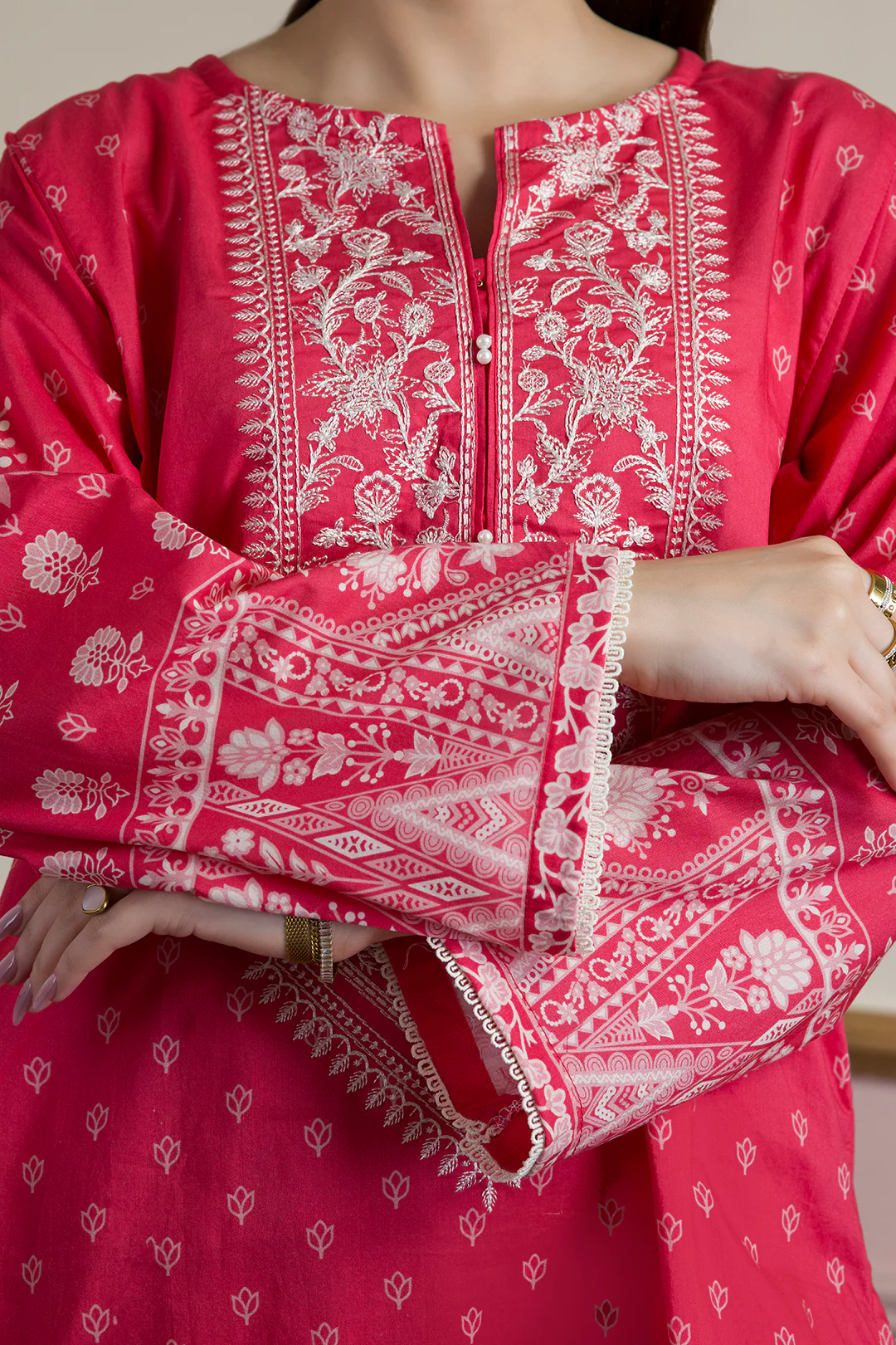 Embroidered Kurta Dupatta Trouser - 1934 - Image 5