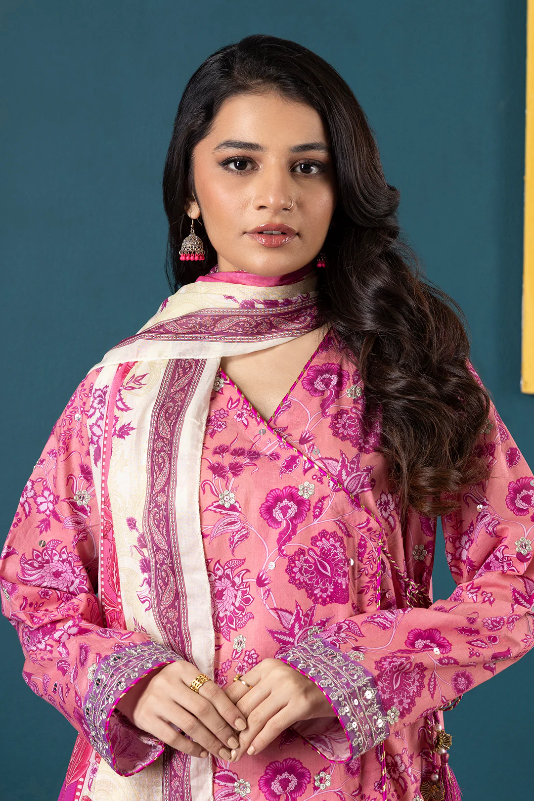 Embroidered Kurta Dupatta Trouser - 1936 - Image 2