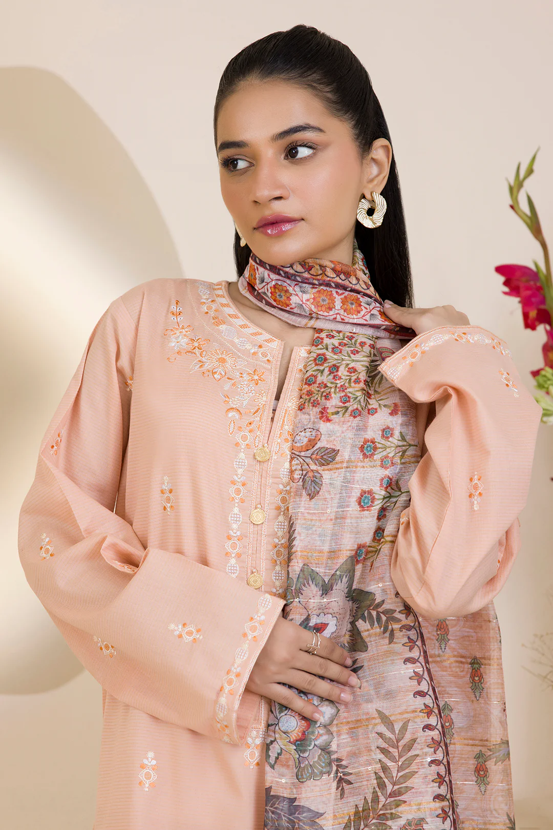 Embroidered Kurta Dupatta Trouser - 1941 - Image 2