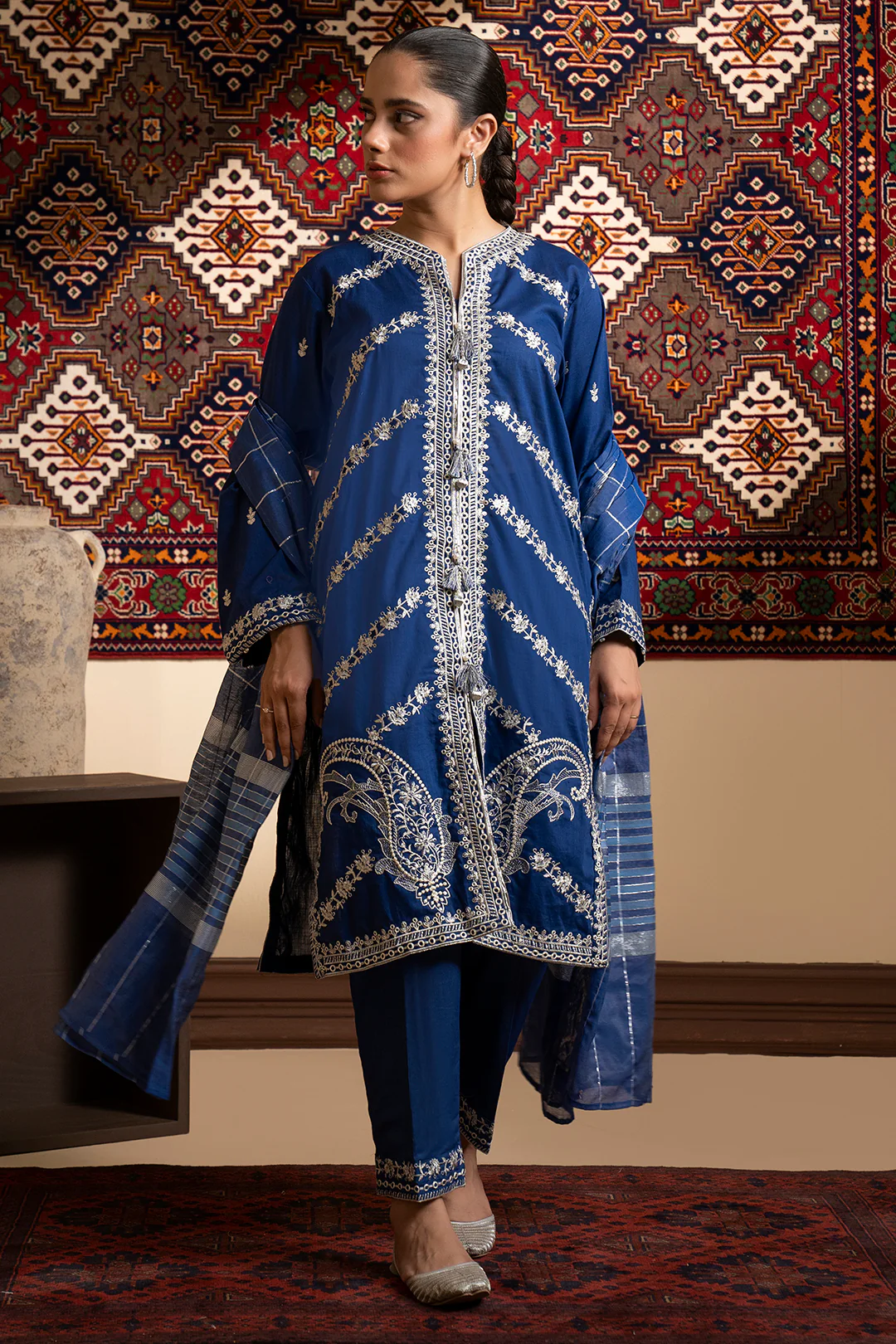 Embroidered Kurta Dupatta Trouser - 2524 - Image 6