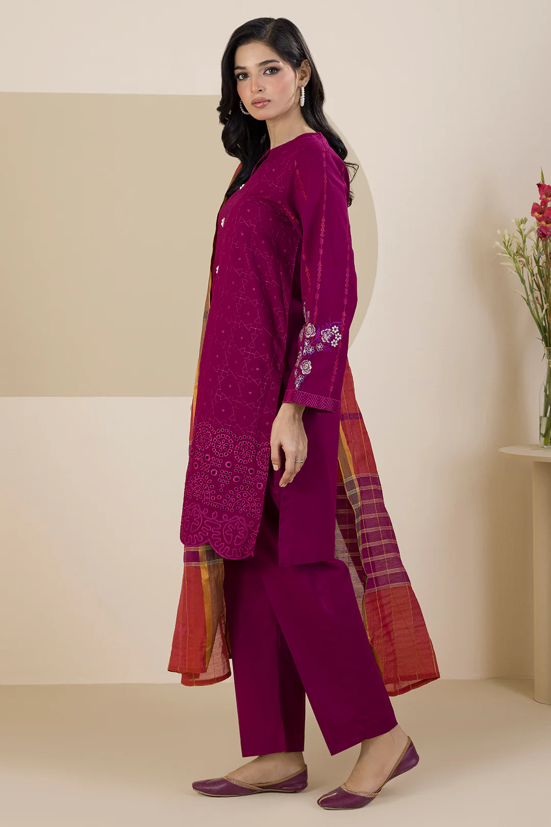 Embroidered Kurta Dupatta Trouser - 2525 - Image 5