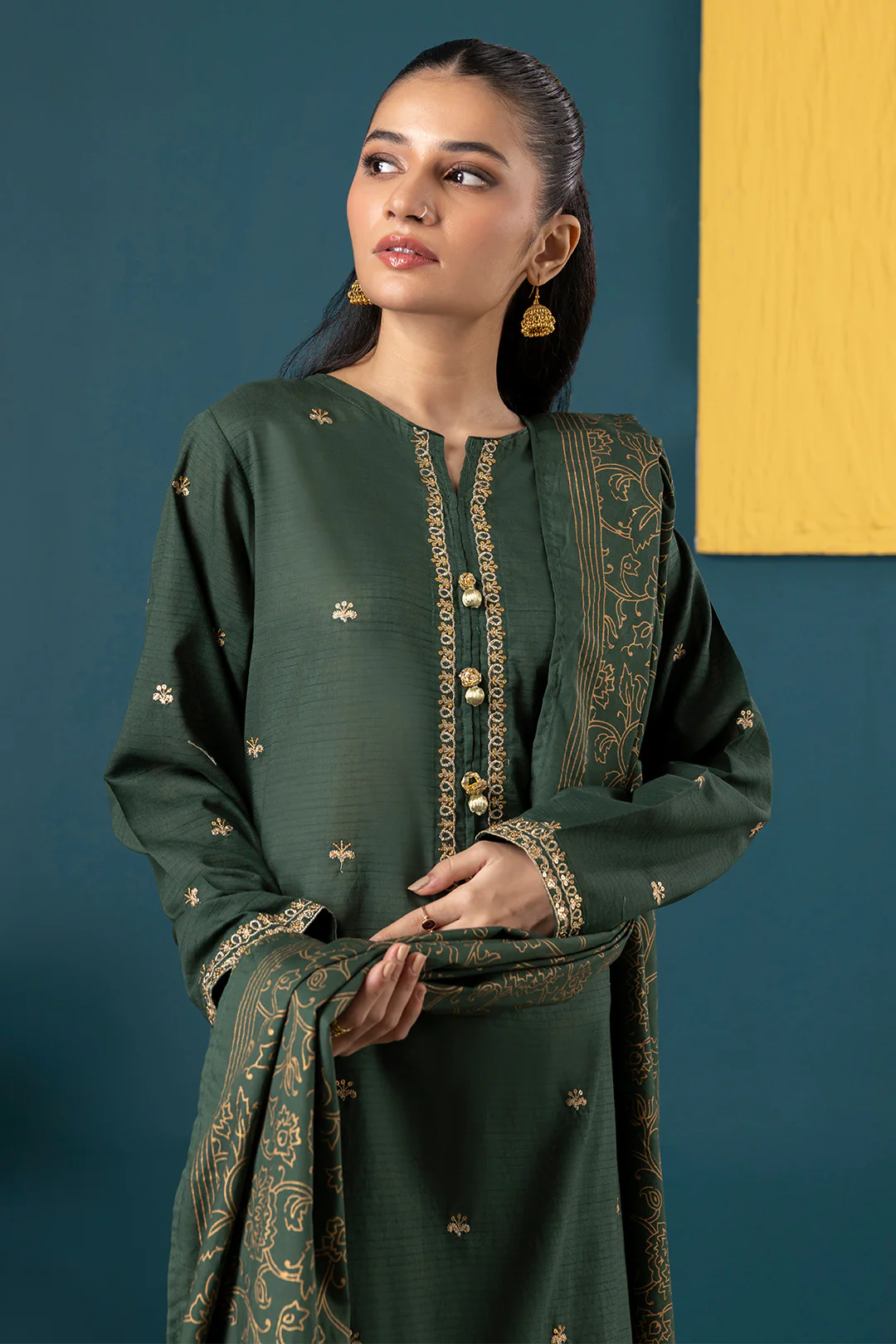 Embroidered Kurta Dupatta Trouser - 2534 - Image 5