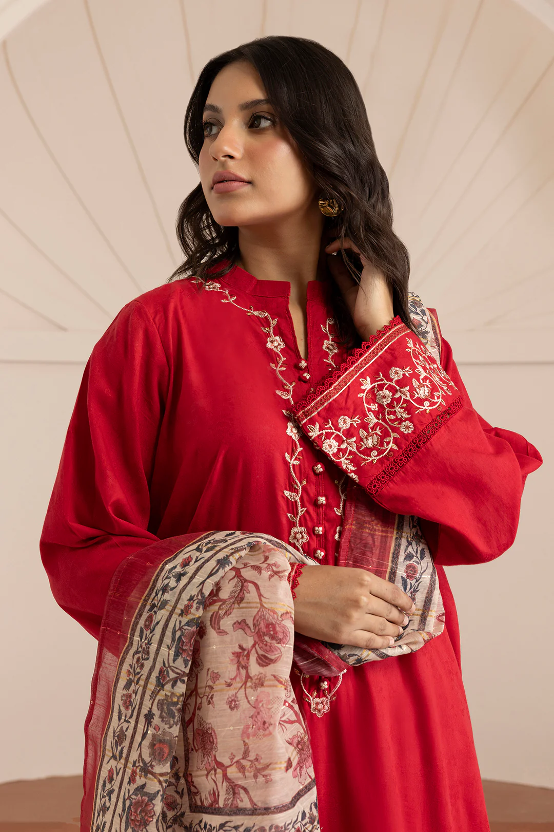 Embroidered Kurta Dupatta Trouser - 2544 - Image 3