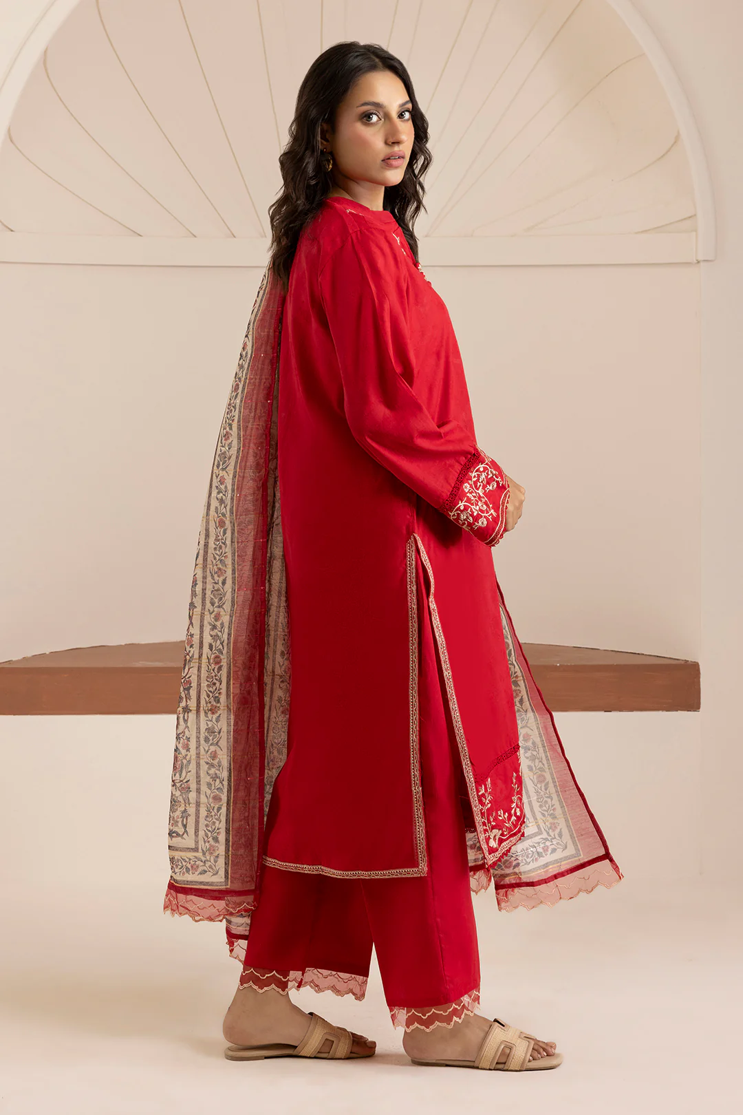 Embroidered Kurta Dupatta Trouser - 2544 - Image 4