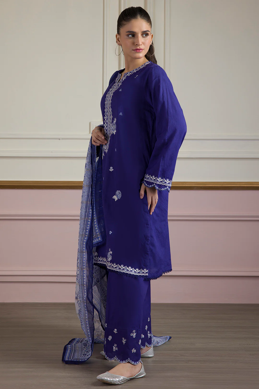 Embroidered Kurta Dupatta Trouser - 2545 - Image 7