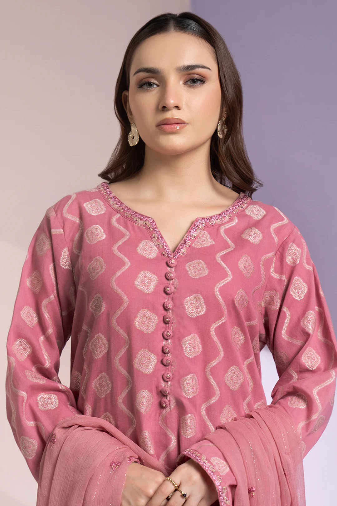 Embroidered Kurta Dupatta Trouser - 2575 - Image 2