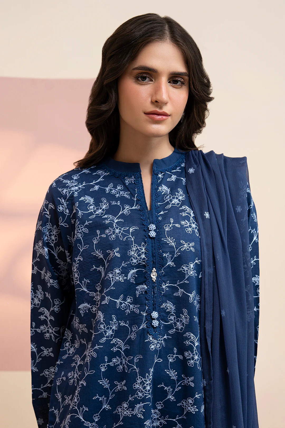 Embroidered Kurta Dupatta Trouser - 2584 - Image 2