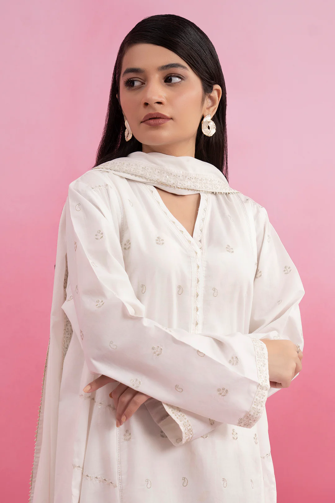 Embroidered Kurta Dupatta Trouser - 2605 - Image 2