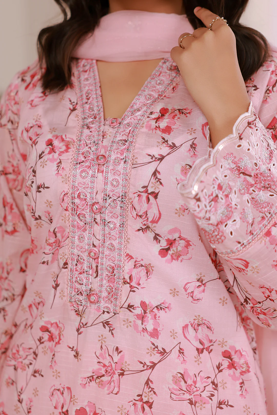 Embroidered Kurta Dupatta Trouser - 2632 - Image 4