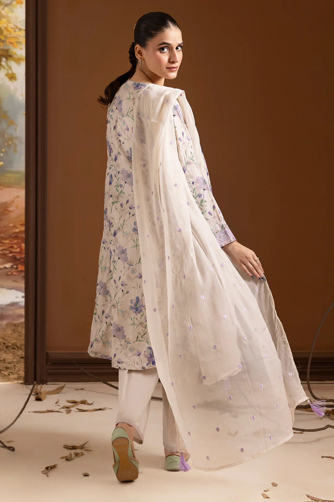 Embroidered Kurta Dupatta Trouser - 2639 - Image 9