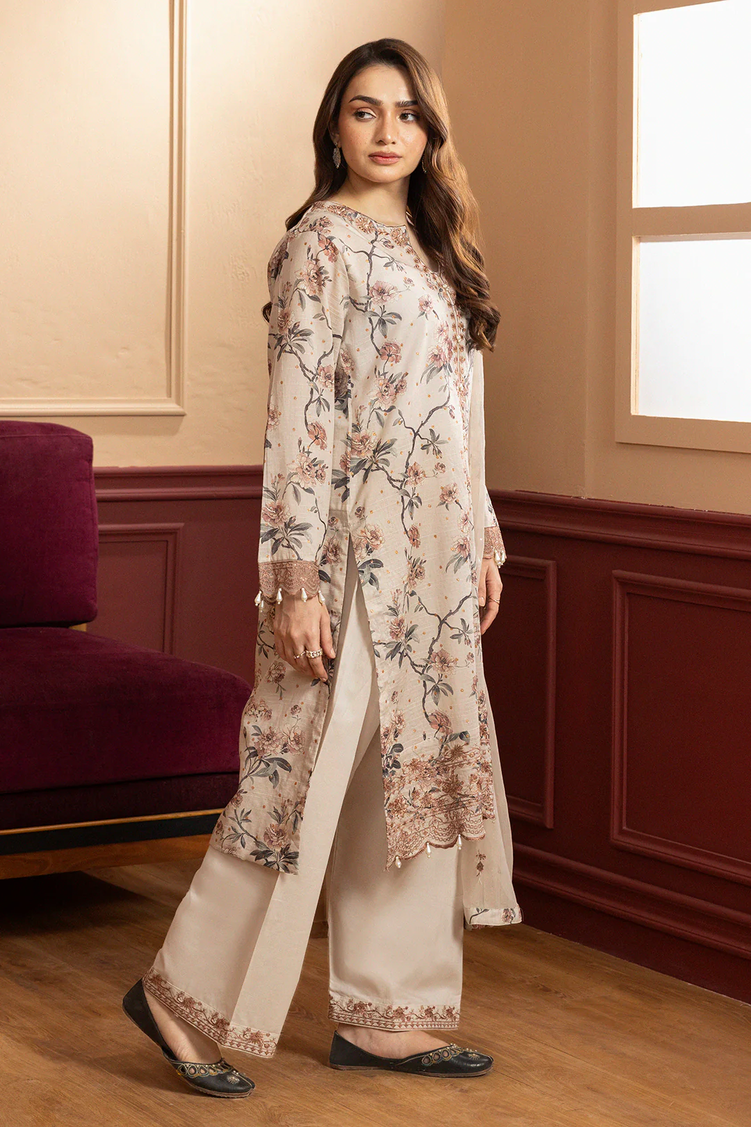 Embroidered Kurta Dupatta Trouser - 2640 - Image 4