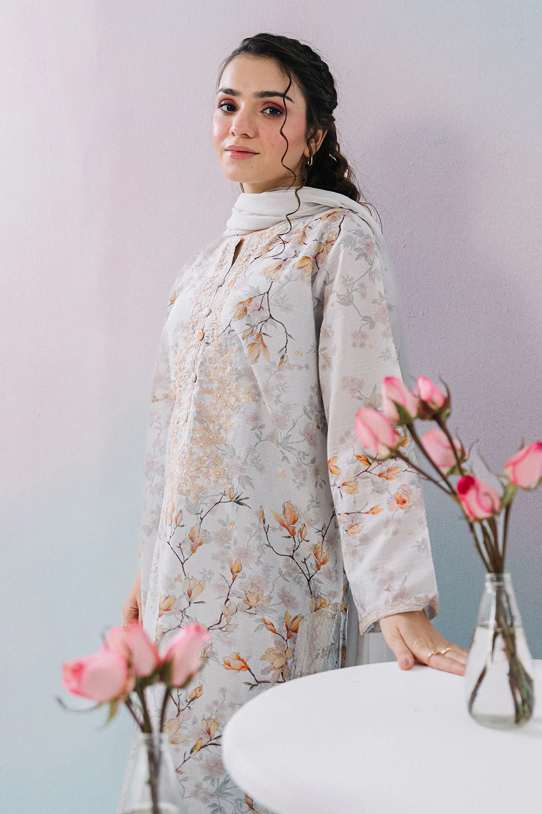 Embroidered Kurta Dupatta Trouser - 2646 - Image 5