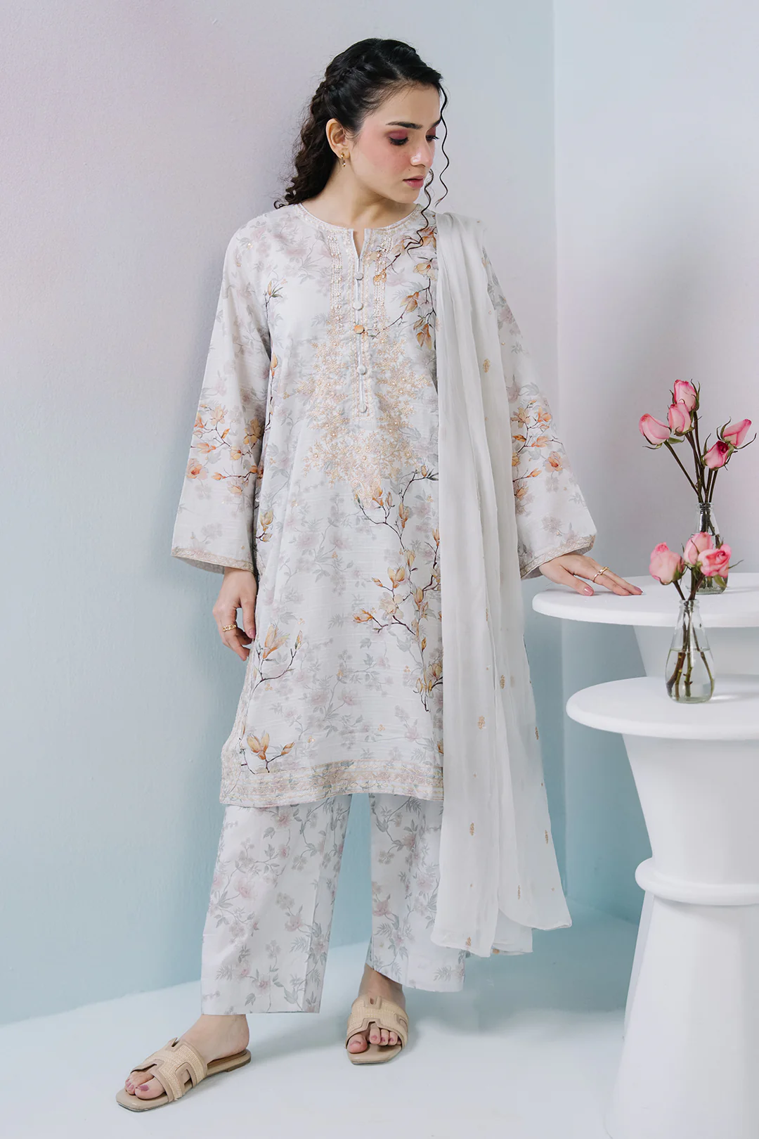 Embroidered Kurta Dupatta Trouser - 2646 - Image 6