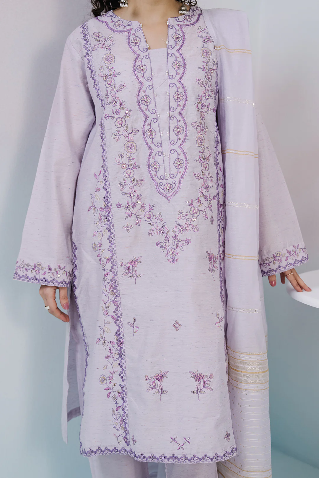 Embroidered Kurta Dupatta Trouser - 2651 - Image 6