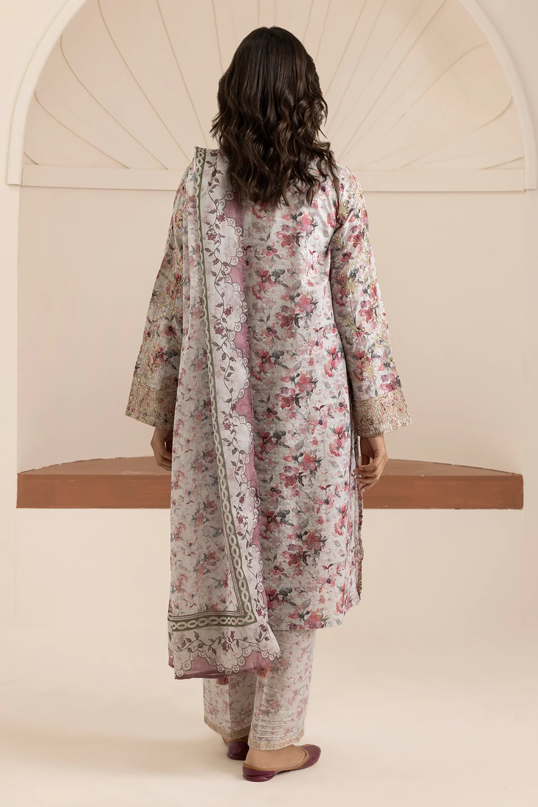 Embroidered Kurta Dupatta Trouser - 2653 - Image 9