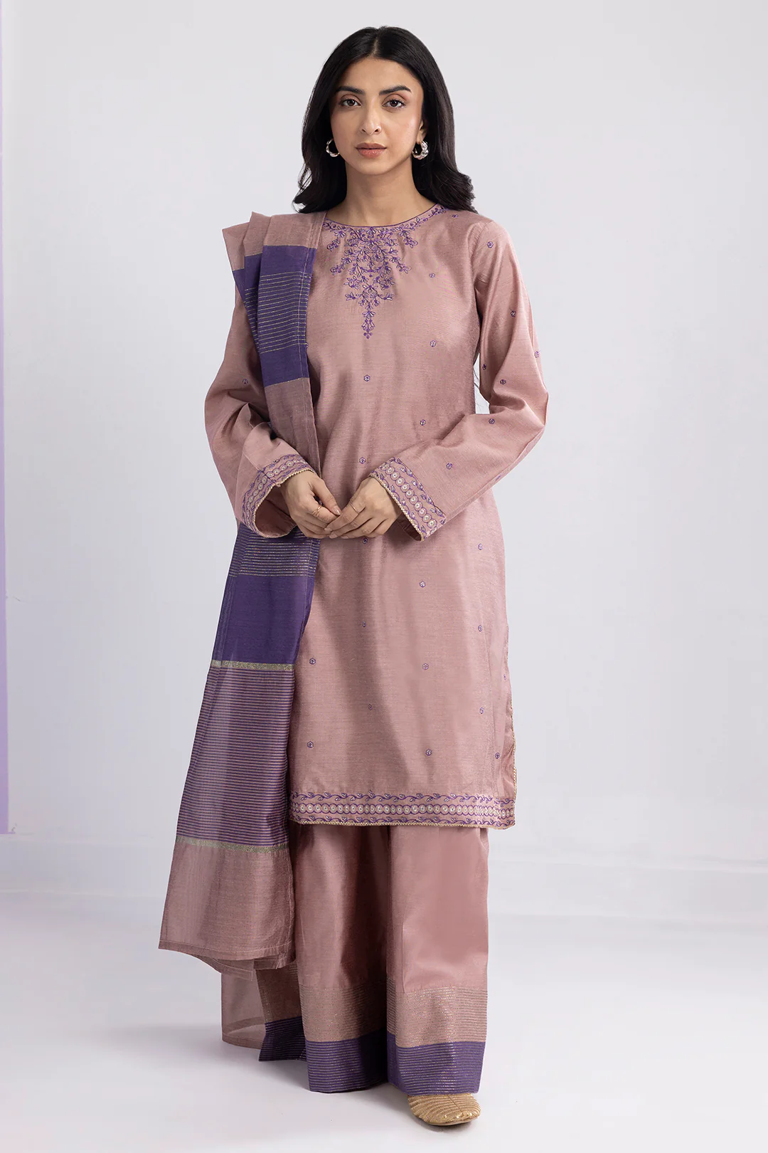 Embroidered Kurta Dupatta Trouser - 2664