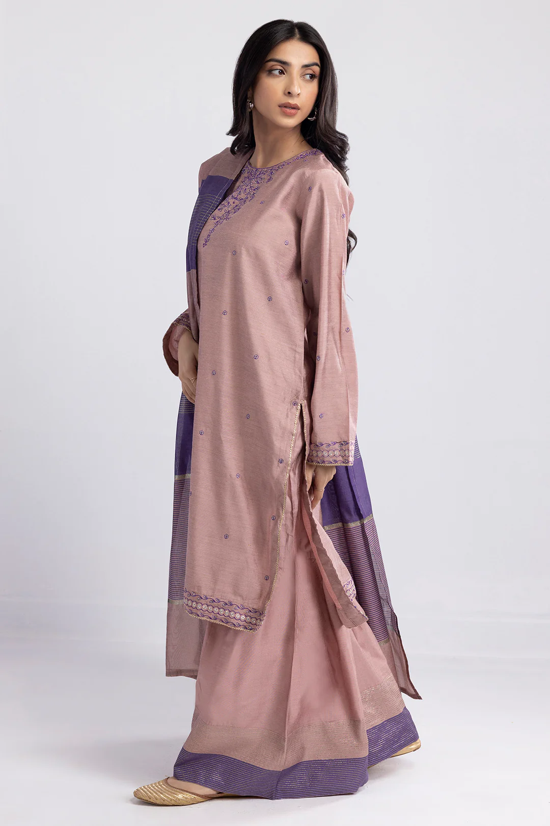 Embroidered Kurta Dupatta Trouser - 2664 - Image 3