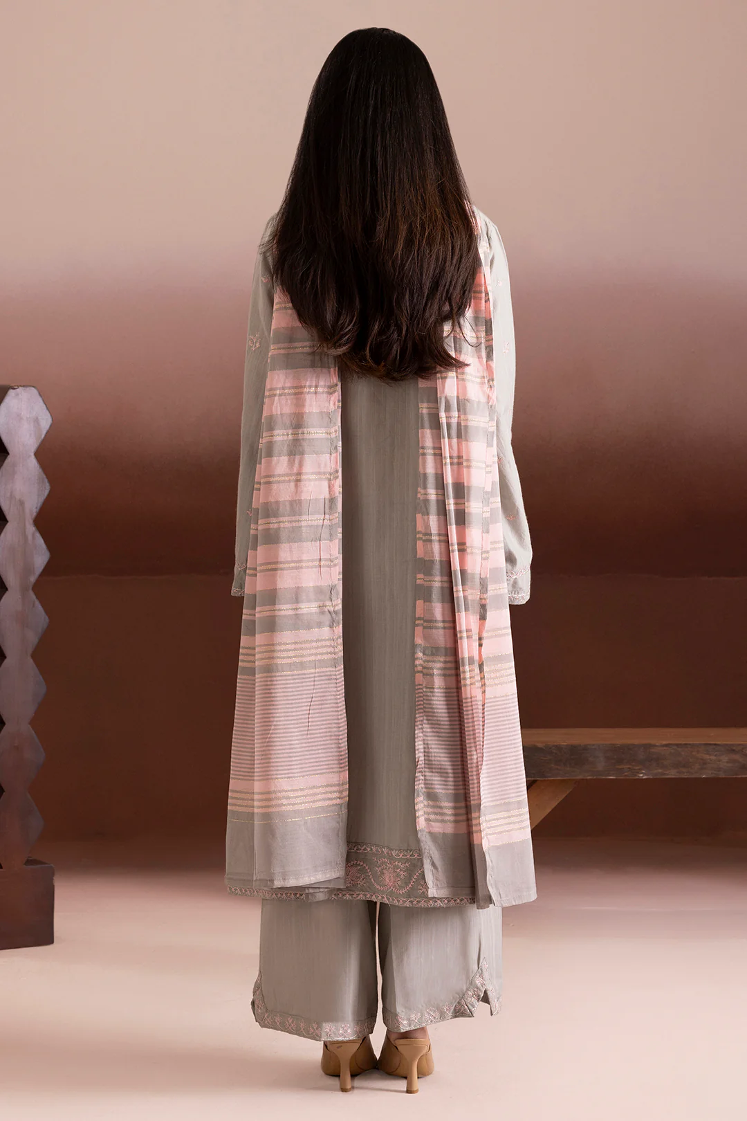 Embroidered Kurta Dupatta Trouser - 2667 - Image 9