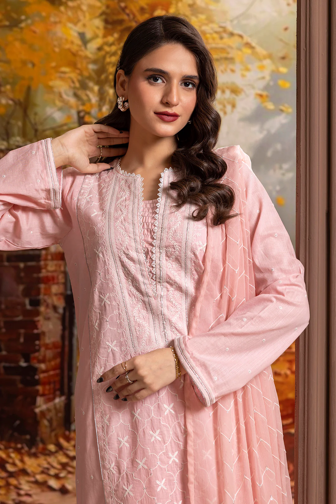 Embroidered Kurta Dupatta Trouser - 2668 - Image 2