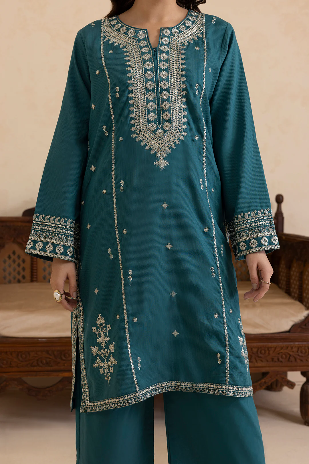 Embroidered Kurta Dupatta Trouser - 2669 - Image 8