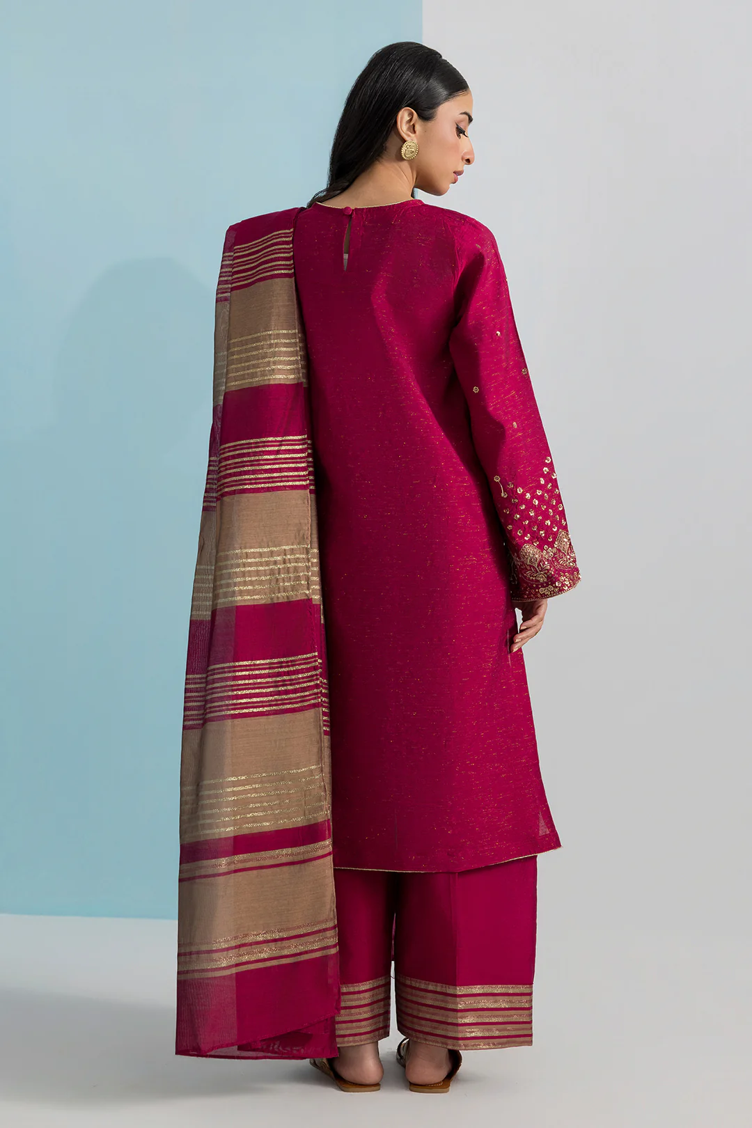 Embroidered Kurta Dupatta Trouser - 2682 - Image 10