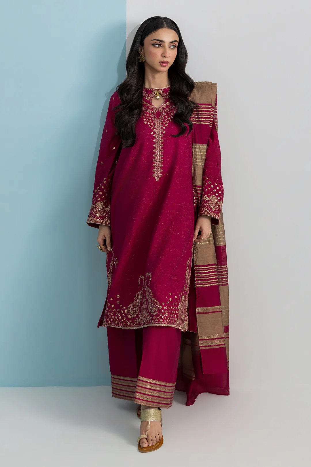 Embroidered Kurta Dupatta Trouser - 2682 - Image 8