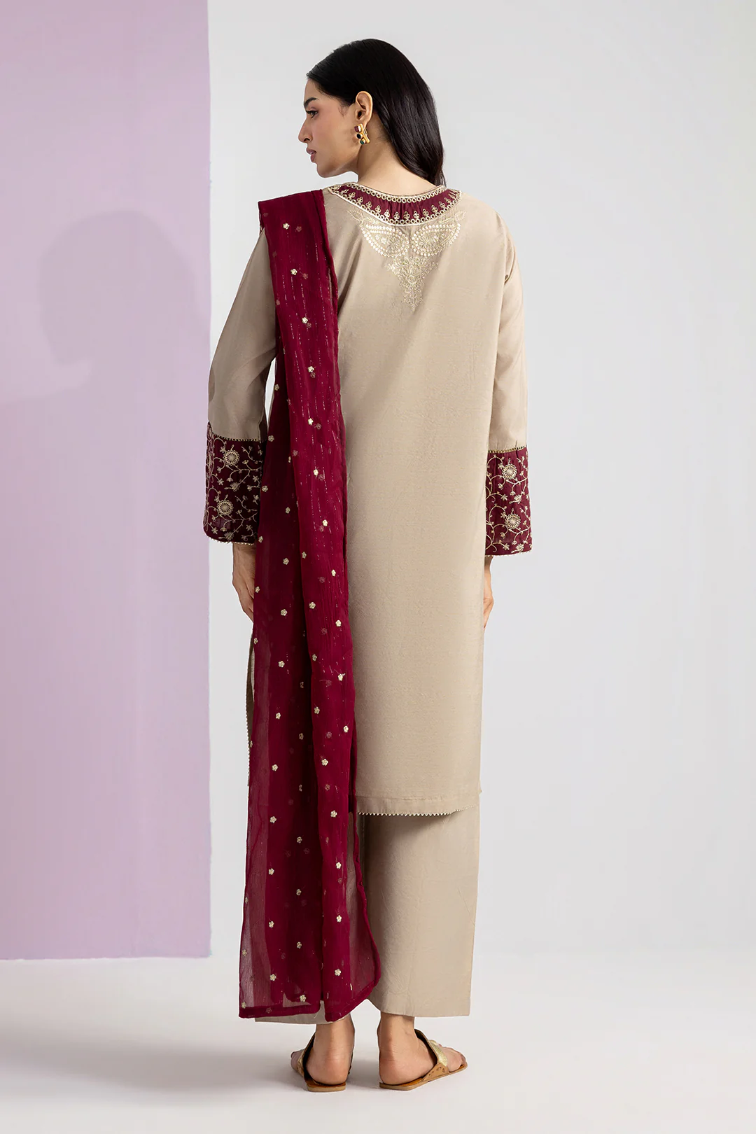 Embroidered Kurta Dupatta Trouser - 2686 - Image 10