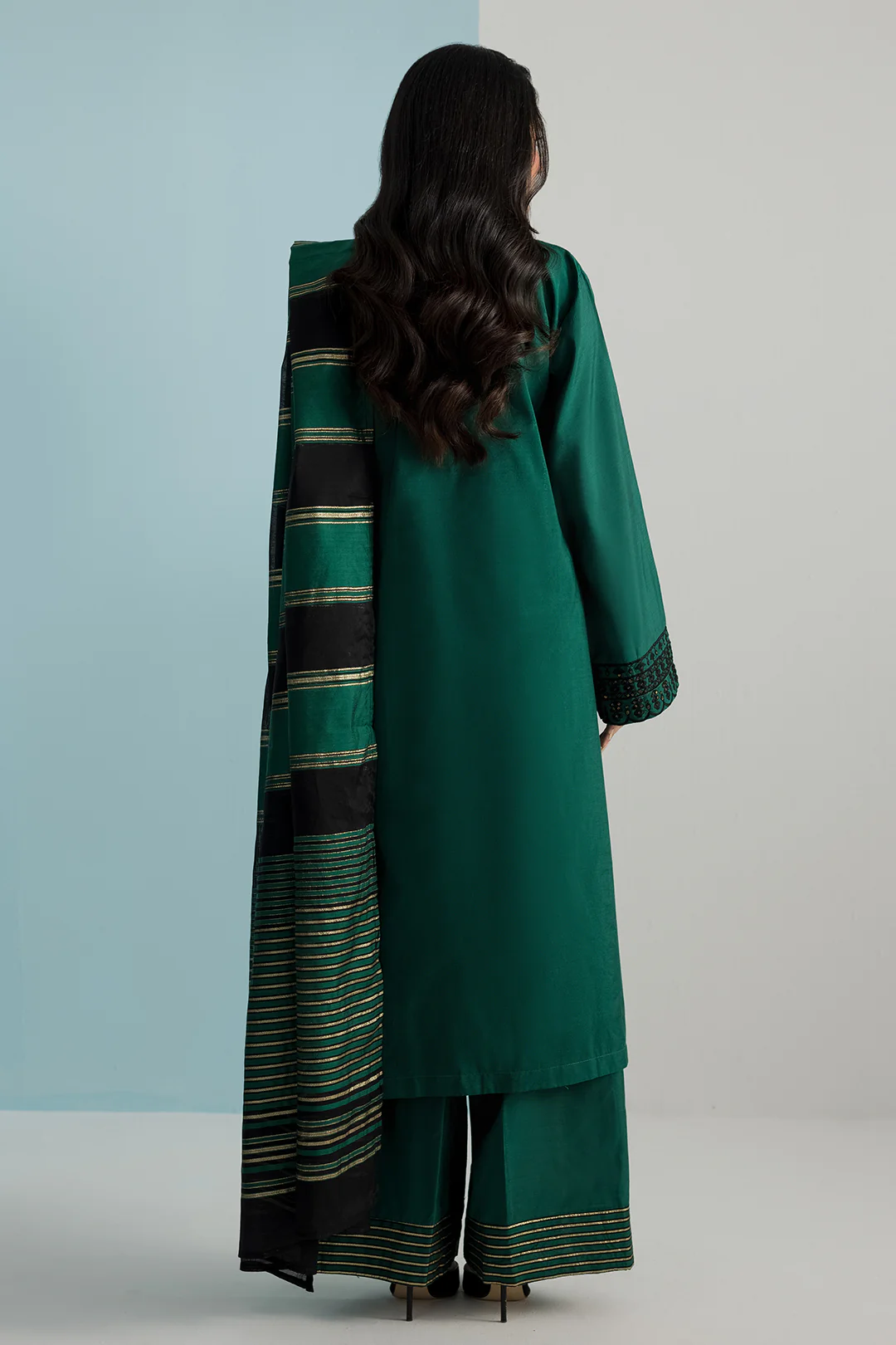 Embroidered Kurta Dupatta Trouser - 2687 - Image 9