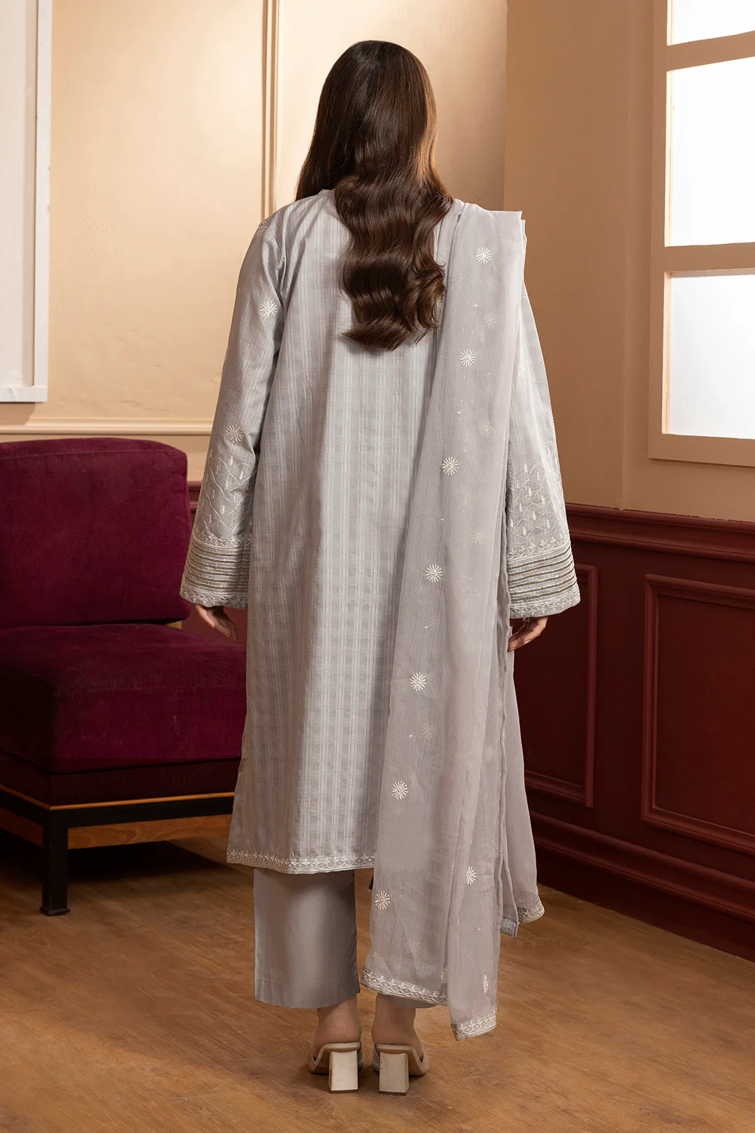 Embroidered Kurta Dupatta Trouser - 2689 - Image 10