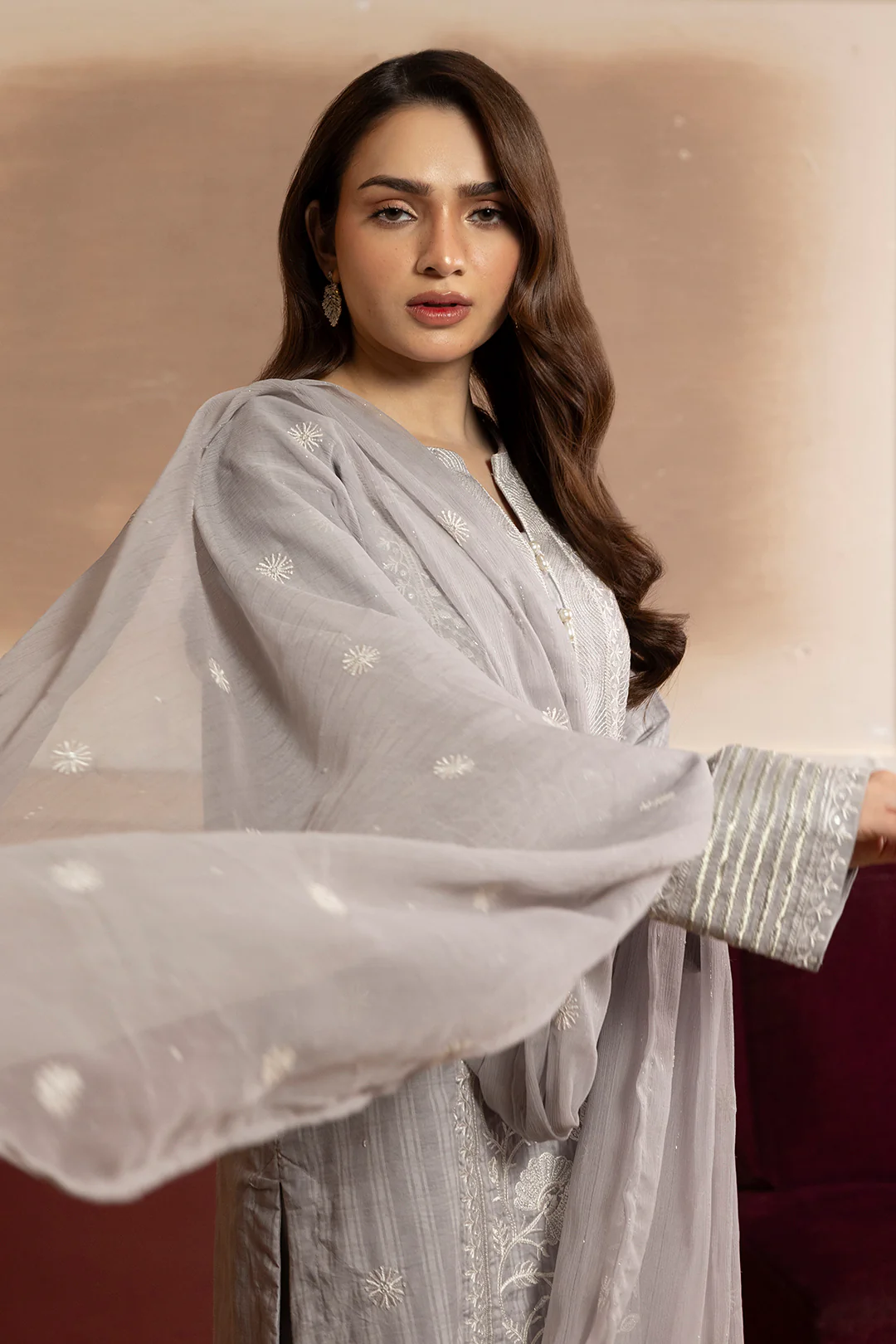 Embroidered Kurta Dupatta Trouser - 2689 - Image 4