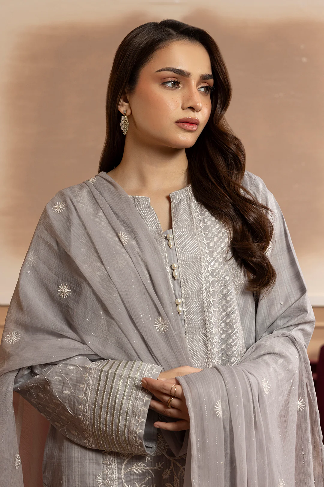 Embroidered Kurta Dupatta Trouser - 2689 - Image 5