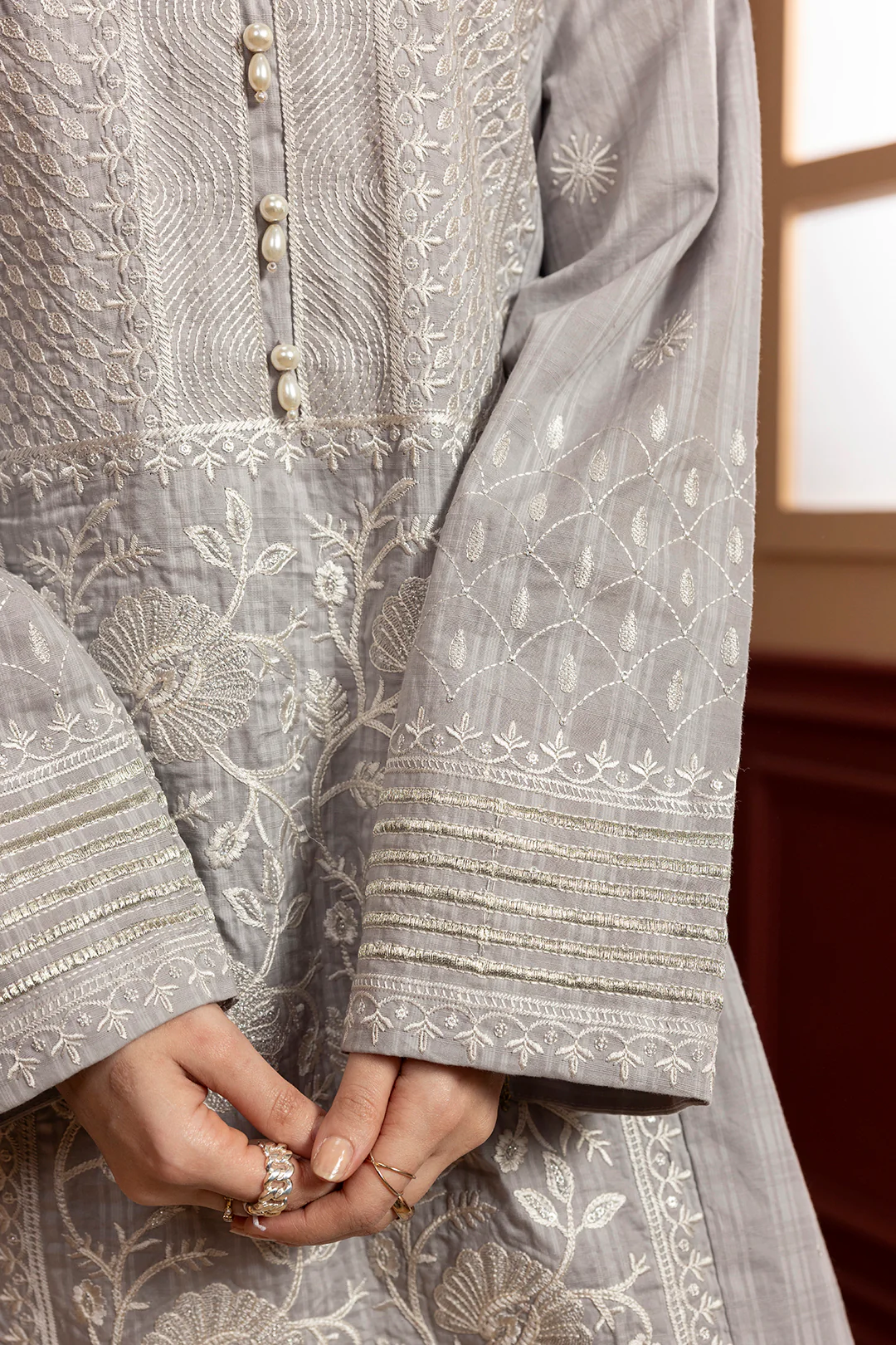 Embroidered Kurta Dupatta Trouser - 2689 - Image 7