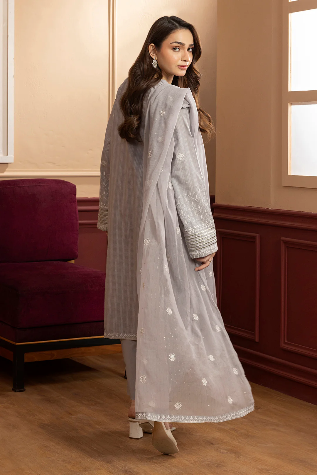 Embroidered Kurta Dupatta Trouser - 2689 - Image 8