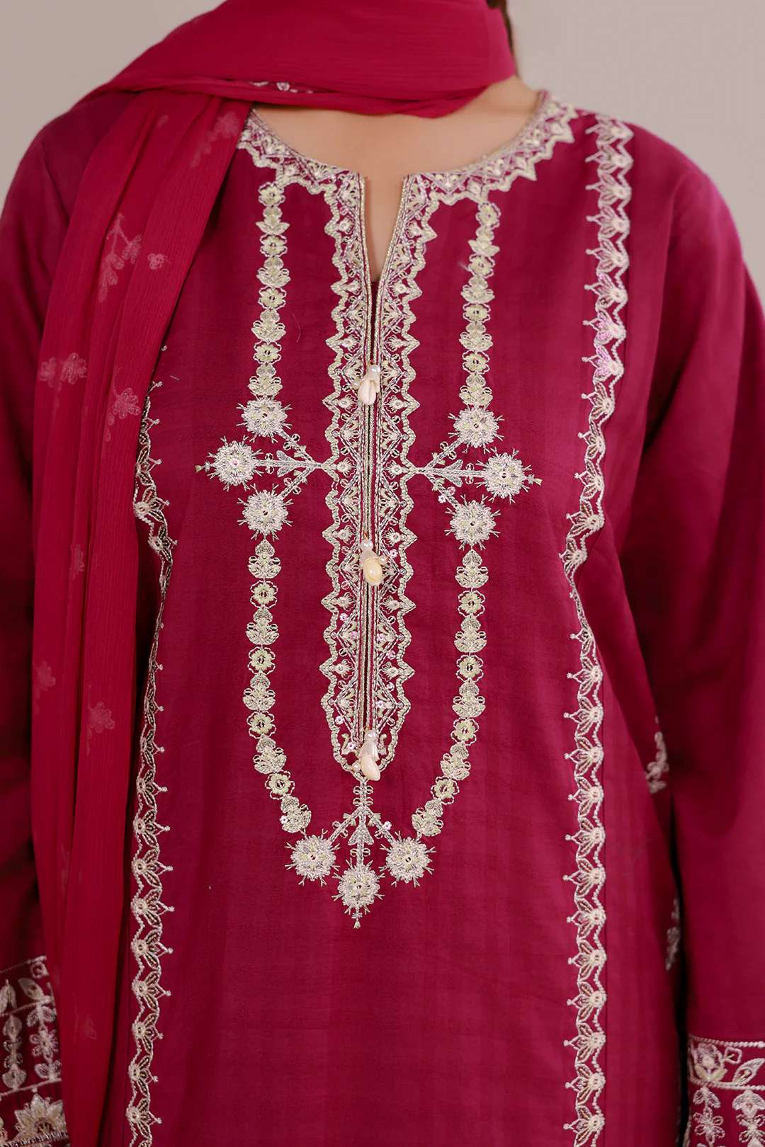 Embroidered Kurta Dupatta Trouser - 2690 - Image 3